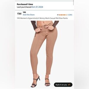 YMI Women's Camel Hyperstretch Skinny Pants